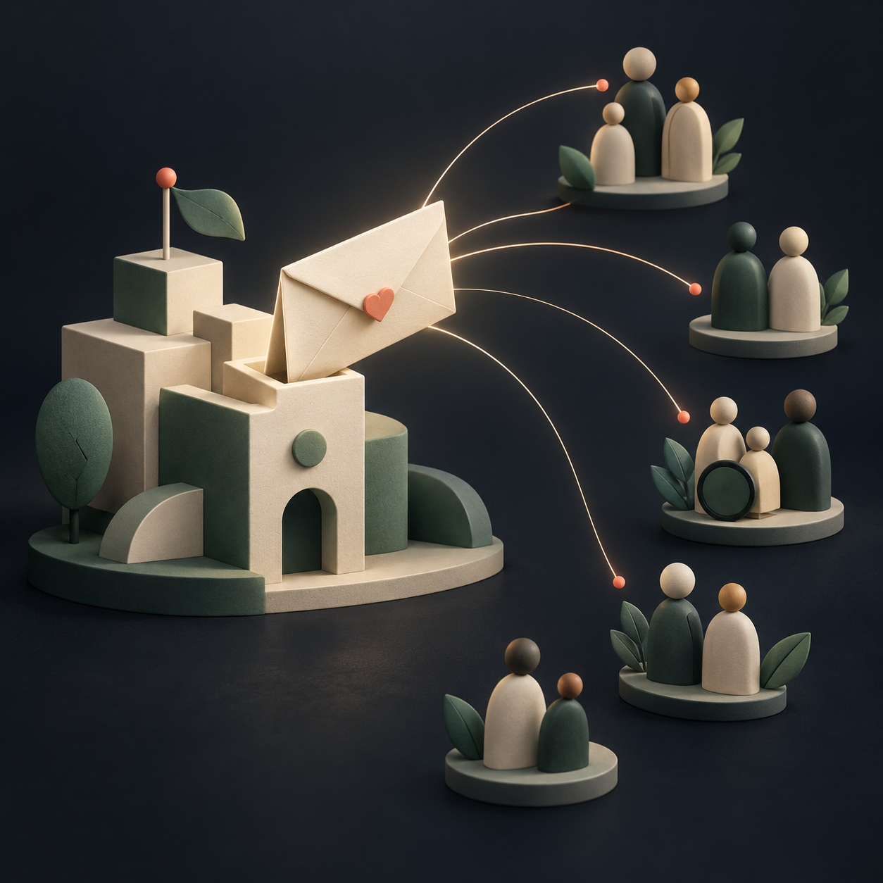 A nonprofit campaign message reaching connected community groups